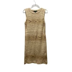 Lauren Ralph Lauren Linen Blend Jacquard Knit Sleeveless Knit Dress LINEN sz S
